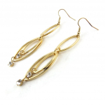 Les Tr&eacute;sors De Lily [N1576] - Boucles Cr&eacute;ateur 'Sissi' blanc dor&eacute; auksas