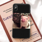 Mielas kiaulienos ra&scaron;tas, mink&scaron;tas TPU itin plonas telefono dėklo dangtelis, skirtas iPhone Samsung Huawei Honor Xiaomi Redmi iPhone 6S balta