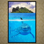 5D &bdquo;pasidaryk pats&ldquo; deimantinis pie&scaron;imas animacinis filmas &bdquo;Animal Shark&ldquo; deimantinis siuvinėjimas kryželiu 20X30CM