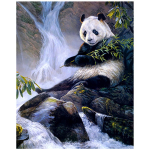 Visas 5D &bdquo;pasidaryk pats&ldquo; deimantinis paveikslas krioklio panda deimantinis siuvinėjimas kryželiu namų dekoras, rankų darbo dovana 25x30cm