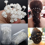 40 vnt Vestuvių plaukų segtukai Crystal Pearl Flower Nuotakos plaukų segtukai Plaukų priedai