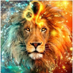 Visas 5D &bdquo;pasidaryk pats&ldquo; deimantinis paveikslas Liūto zodiako ženklas Deimantinis siuvinėjimas Siuvinėjimo kryželiu rinkiniai Namų dekoras Rankų darbo dovanos Round 25x25cm
