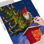 Deimantinė siuvinėjimų Santa Claus Pilnas kvadratinis deimantų paveikslas Animacinis mozaika Kalėdinė dovana Dekoracija Full Round 20X30CM