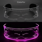 SHAUNA LED &scaron;viečiantys akiniai nuo saulės Vintažiniai punk akiniai Vyrai Moterų mados vakarėlis Kalėdų spalvingi &scaron;viečiantys akiniai &scaron;e&scaron;ėliai UV400