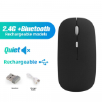 Fonken 2,4 GHz Bluetooth belaidė pelė dvigubo režimo įkraunama mini tyli USB pelė, skirta Macbook Samsung ne&scaron;iojamojo kompiuterio priedai juoda