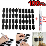 20/60/100 vnt Neper&scaron;lampama lenta Prieskonių uogienės stiklainis buteliuko etiketės Lenta Etikečių žymeklis Ra&scaron;iklio etiketės Lipdukai 20pcs/1sheet & a pen