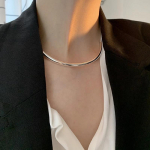 FOXANRY Minimalistiniai antspaudiniai karoliai moterims Pavasaris Nauja Madinga Eleganti&scaron;ka gimtadienio &scaron;ventė Papuo&scaron;alai Dovanos Dropshipping 21cm-50cm sidabras