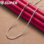 925 sterlingų sidabro 18/20 colių 1,2/2 mm gyvatės grandinės karoliukai karoliai papuo&scaron;alai 45cm