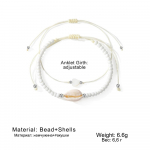 Shell White Pearl Anklet apvalios karoliukų grandinėlės ankleto rinkinys Bohemi&scaron;ko stiliaus grandinėlės kulk&scaron;nies moteriai seksualus aksesuaras balta