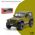 1:32 Scale Jeeps Wrangler Rubicon 1941 Vehicle Model Car Toy, High Simulation Puikus visureigio lydinio kolekcijos žaislų automobilis vaikams 1/32-15.5x7.5x7cm žalia