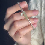 ANENJERY Hetian Jade sulaužyta sidabrinė apyrankė moterims, korėjieti&scaron;ko stiliaus apyrankės, kasdienis rankų darbo papuo&scaron;alų aksesuaras balta