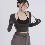 Dviejų dalių rinkinys Y2k Esteti&scaron;ki Harajuku mar&scaron;kinėliai ilgomis rankovėmis mar&scaron;kinėliai Moteri&scaron;ki All Match Spaghetti Stap Patchwork Top Women S