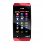 Atnaujintas Nokia Originalus Nokia Asha 305 Dvi SIM kortelės Atrakintas Paprastas mobilusis telefonas Su 2 SIM kortelėmis No charger raudona