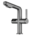 LCD skaitmeninis ekranas Vonios praustuvo mai&scaron;ytuvas I&scaron;traukiamas baseino čiaupas Kar&scaron;tas &Scaron;altas Vonios virtuvės mai&scaron;ytuvas Žalvario denio montuojamas kriauklės mai&scaron;ytuvas sidabras