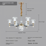Svetainės liustra Moderni paprasta atmosferos &scaron;viesa Prabangi i&scaron;manioji kri&scaron;tolo &scaron;viesa 6 headlamps