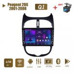 Icreative, skirtas Peugeot 206 2001-2008 su mygtuko rankenėle Android Car Radio Multimedijos grotuvas Navigacija Stereo GPS 2 Din Carplay 2+32GB