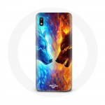 Coque pour Samsung Galaxy A10 Loup de Glace et de feu