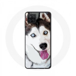 Coque pour Samsung Galaxy A42 5G Husky Blanc de Sib&eacute;rie Yeux Bleus