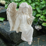 Angelo statulos dervos figūrėlių sodo statulėlės žavingas mini ornamentas