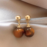 BLINGBAY Moteri&scaron;ki auskarai Maillard Tiger Eye Stone geometriniai auskarai Madingi &Scaron;viesūs Prabangūs Retro auskarai Auk&scaron;čiausios klasės universalūs auskarai papuo&scaron;alai Dovanos