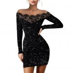 Moteri&scaron;ki apatiniai sijonai, didelio dydžio moteri&scaron;ka mini suknelė, priglundanti prie pečių, aptempta suknelė klubui XL juoda