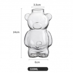 Kawaii Me&scaron;kučio Formos Kokteilių Stiklas Baras Restoranas Populiari Stiklo Indai Mai&scaron;ymui Vyno Taurė Mielas &Scaron;alto Gėrimo Puodelis Sulčių Puodelis Mergaitėms Bear Cocktail Cup