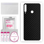 apgo Protective Skin Sticker for the back compatible with Huawei Y7p, Wrap Film, Foil, Vinyl - Pattern Carbon Black