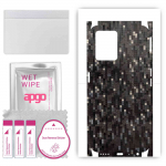 apgo Protective Skin Sticker for the back+sides compatible with Realme 9 Pro, Full Wrap Film, Foil, Vinyl - Pattern Carbon Black Pixel