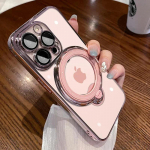 Permatomas stovinčio laikiklio telefono dėklas, skirtas iPhone 15 14 13 12 11 Pro Max Plus X XR XS Max, skirtas Magsafe magnetinio žiedo buferio dangčiui For iphone14Promax