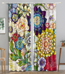 Bohemi&scaron;ka Retro Prabangi Užuolaida Plona Poliesterio Apsauga nuo Saulės Langų Dekoratyvinė Boho Spaudos Užuolaida Miegamajam Baigtos Užuolaidos W50H130(CM)x2&Hook