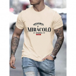 Vyri&scaron;ki mar&scaron;kinėliai su ra&scaron;tais marginti mar&scaron;kinėliai, vasariniai laisvi laisvalaikio madingi drabužiai trumpomis rankovėmis O formos i&scaron;kirpte S smėlis