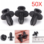50 vnt. 6 mm automatinio automobilio buferio sparno laikiklio stumdomi juodi plastikiniai spaustukai.