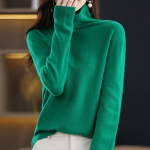 Moteri&scaron;kas golfas, Qinghe ka&scaron;myras, 30% ka&scaron;myras 70% vilna, žieminis megztas puloveris rudeninis megztinis ka&scaron;myro megztinis L tamsiai žalia spalva