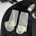 Tinklinės nėriniuotos kojinės moteri&scaron;kos vasarinės itin plonos permatomos palaidos ilgos kojinės su &scaron;irdelėmis Lolita Sweet Girl Kawaii Cute Socks Sox