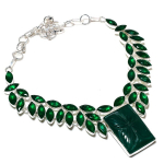 Emerald Natural Diopside 925 Sterling Silver Necklace 18 k5h99