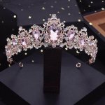 Baroko kri&scaron;tolinė vestuvinė karūna Karali&scaron;kos karalienės nuotakos tiaros Plaukų papuo&scaron;alai Diadema moterims Prom karūna Galvos juostos