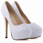 Moteri&scaron;ki Pumps Stiletai Sexy 14cm Super auk&scaron;takulniai Moteri&scaron;ki apvalūs pir&scaron;tai Platforma Ploni kulnai naktinio klubo vakarėlio suknelė Raudoni vestuviniai batai 44 dydis 42 balta