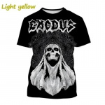Metalo roko Exodus Band 3D spausdinimo mar&scaron;kinėliai su i&scaron;kirpte Vyri&scaron;ki madingi mar&scaron;kinėliai Laisvalaikiai trumpomis rankovėmis, negabaričiai Y2K Harajuku Unisex drabužiai 2XL