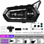 &bdquo;BT31Pro&ldquo; motociklo &bdquo;Bluetooth&ldquo; &scaron;almo galvutė, IPX6 atspari vandeniui, triuk&scaron;mo mažinimas, 2 motociklininkai, 300 mln. domofonas