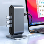 12 viename vertikalios prijungimo stoties Thunderbolt 3 kelių prievadų ne&scaron;iojamojo kompiuterio &scaron;akotuvo i&scaron;plėtimo adapteris