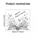 Įkvepiantis angli&scaron;kas &scaron;ūkis Stick Book Butterfly Living Room Studijų fono kra&scaron;tovaizdžio sienų lipdukas 39*45cm/fun-a006