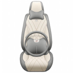Universalus, visi&scaron;kai odinis automobilio sėdynės užvalkalas, visiems sezonams, kvėpuojantis, atsparus dilimui Round steering wheel cover smėlis/pilka spalva