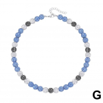 Beisbolo karoliukų grandinėlė vyrams, Bling Ice kolekcijos mėgėjų komanda berniukams dovanų vėrinys R2Q2 Blue White Grey-One size