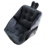 Sėdimoji pagalvėlė biurui ir namams, pastorinta, itin mink&scaron;ta, dekoruota zuikučio ausytėmis, su atlo&scaron;u nugarai, mažinanti stresą, neslystanti, skirta supamajam krėslui, automobiliui 40cm juoda pilka spalva