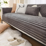 Stripe Faux Rabbit pliu&scaron;iniai sofos užvalkalai, neslystantys 1 2 3 4 sėdynės L formos pastorintas itin mink&scaron;tas fotelio sofos užvalkalas 70x70