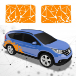 Chameleono Triukampiai Lipdukas Automobilio &Scaron;oninio Kėbulo Grafikos Lipdukai Automobilio Gaubto Dangtis Durų Lipdukai Vinilo PVC I&scaron;orės Stilius 2 Vnt. raudona