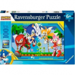 Puzzle 100 pi&egrave;ces XXL Sonic, Knuckles, Sonic, Tails et Amy / Sonic, D&egrave;s 6 ans, Puzzle de qualit&eacute; sup&eacute;rieure, 12001134