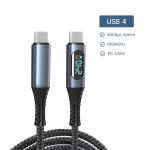 USB 4.0 duomenų kabelis Type C į C PD 240W greitasis įkrovimas 40Gbps 8K 60Hz kabelis kompiuteriui, telefonui