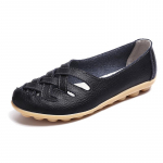 Moteri&scaron;ki plok&scaron;tumai Patogūs natūralios odiniai plok&scaron;čiapadžiai batai Moterims Slipony Loafers Baleto batai Moteri&scaron;ki mokasinai Didelis dydis 35-44 35