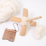 Turki&scaron;kas verpstukas su siūlų juostelėmis, medinis rankinis įrankis, daugiafunkcis, nuimamas, skirtas &bdquo;pasidaryk pats&ldquo; projektams, nėrimui vą&scaron;eliu